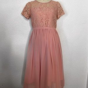 Pink lace dress